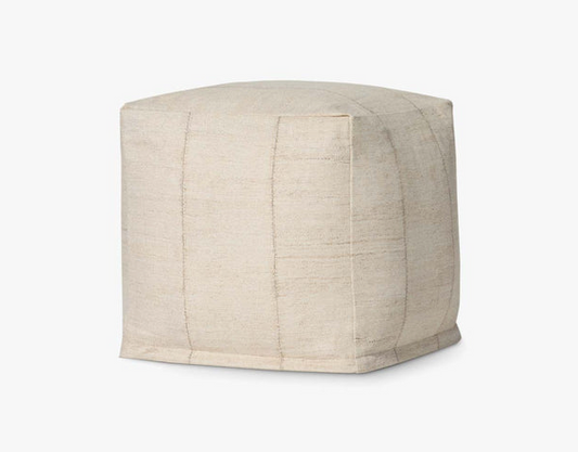 18"W x 18"H Ivory Pouf
