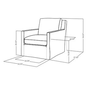 PASADENA SLIPCOVERED SWIVEL CHAIR